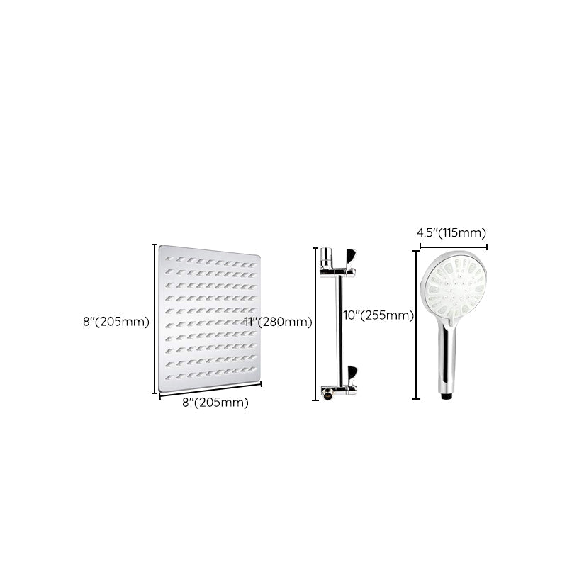 Sikunuo | Modern Dual Shower Head Square High Arc Shower Head in Silver