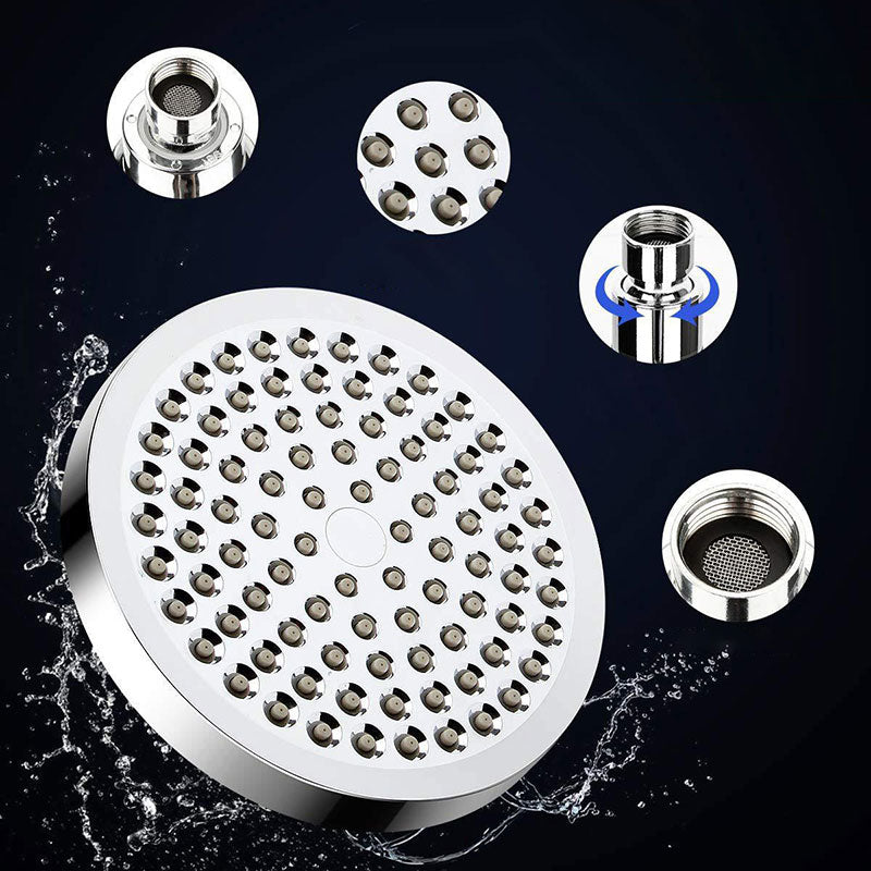 Sikunuo | Modern Standard Shower Set Double Round Metal Adjustable Spray Pattern Shower Head