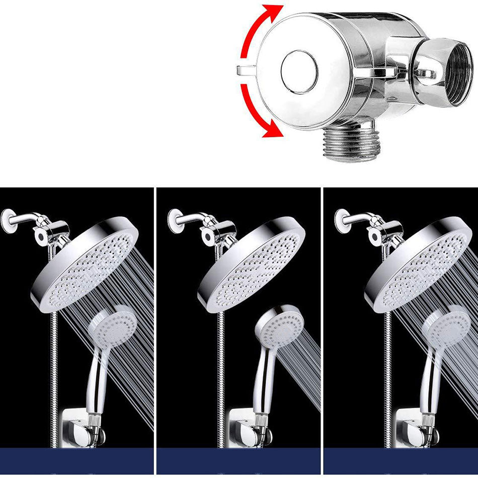 Sikunuo | Modern Standard Shower Set Double Round Metal Adjustable Spray Pattern Shower Head