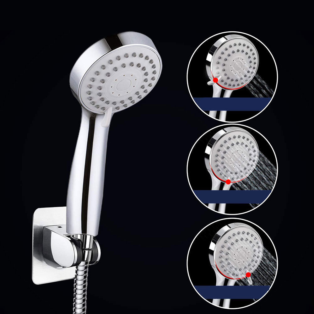 Sikunuo | Modern Standard Shower Set Double Round Metal Adjustable Spray Pattern Shower Head