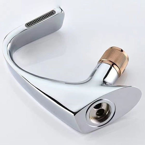 Sikunuo | Button Handle Faucet Contemporary Style Faucet with Waterfall Spout