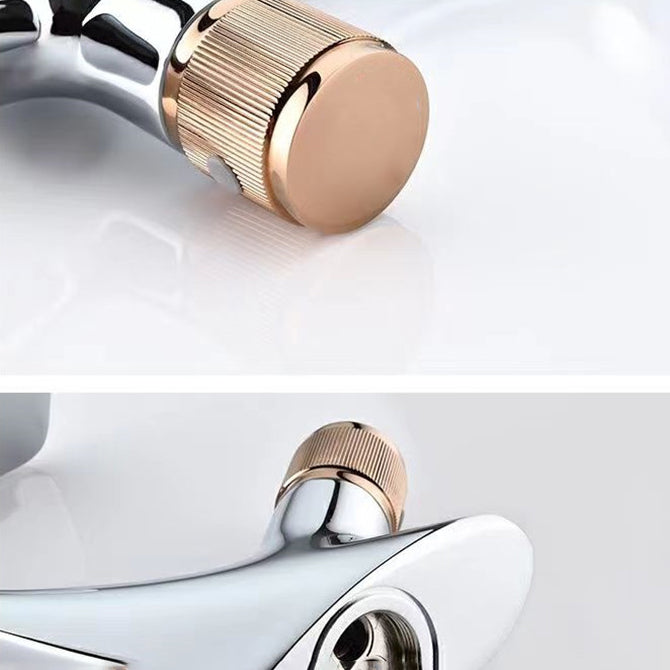 Sikunuo | Button Handle Faucet Contemporary Style Faucet with Waterfall Spout