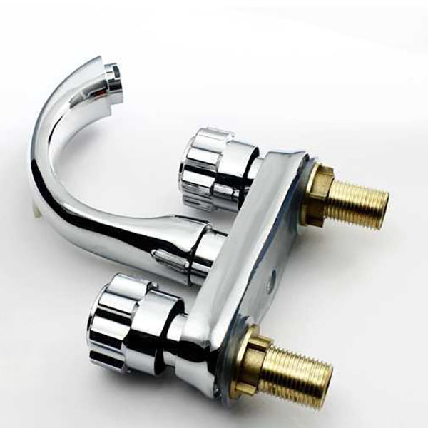 Sikunuo | Modern Style Vessel Faucet Copper Knob Handle Low Arc Vessel Faucet