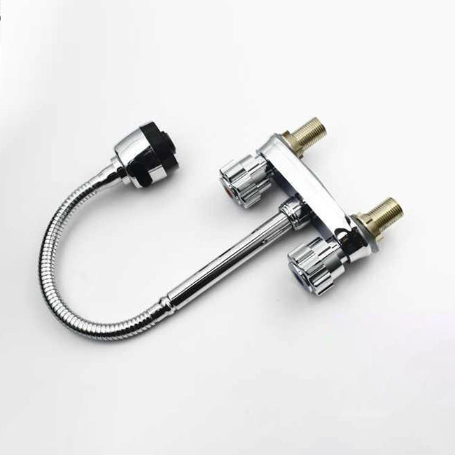 Sikunuo | Modern Style Vessel Faucet Copper Knob Handle Low Arc Vessel Faucet