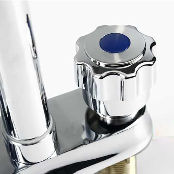 Sikunuo | Modern Style Vessel Faucet Copper Knob Handle Low Arc Vessel Faucet