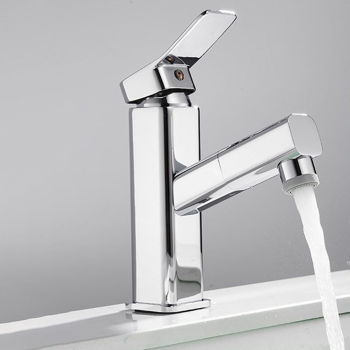 Sikunuo | Luxury Extendable Basin Faucet Cubic Low Arc Vanity Faucet