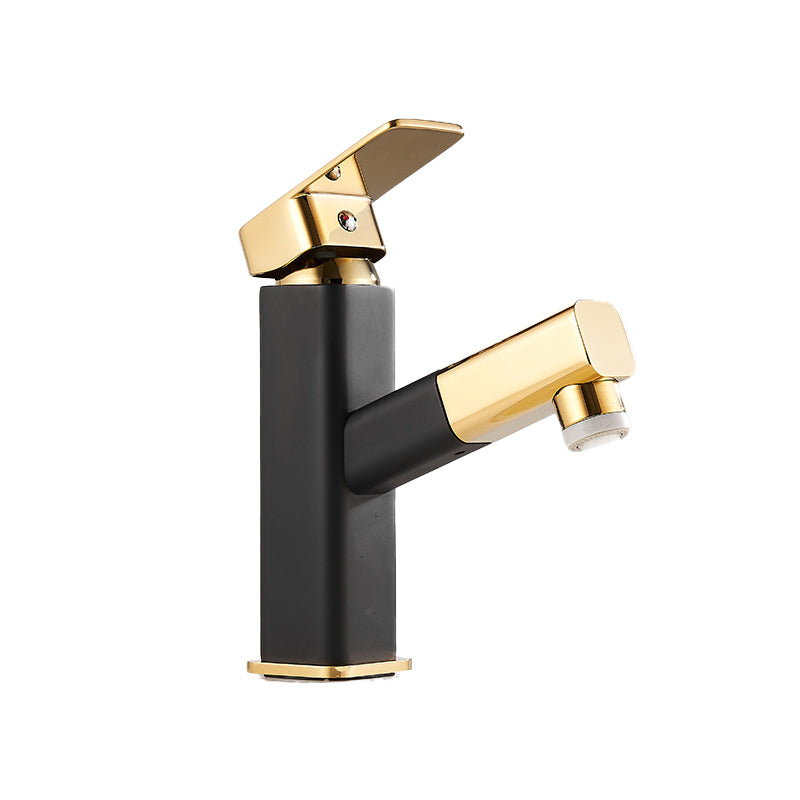 Sikunuo | Luxury Extendable Basin Faucet Cubic Low Arc Vanity Faucet