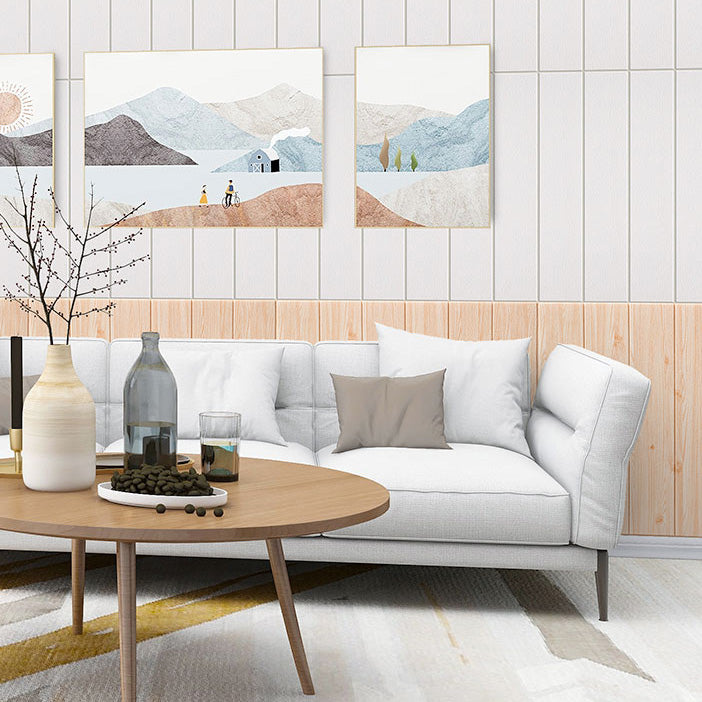 Sikunuo | Modern Tin Back Wall Panel 3D Print Wood Grain Design