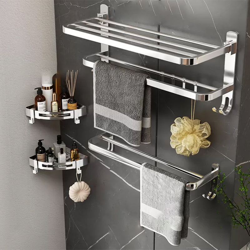 Sikunuo | Contemporary Chrome Bathroom Hardware Set Polished Chrome Bathroom Set Made of Stainless Steel