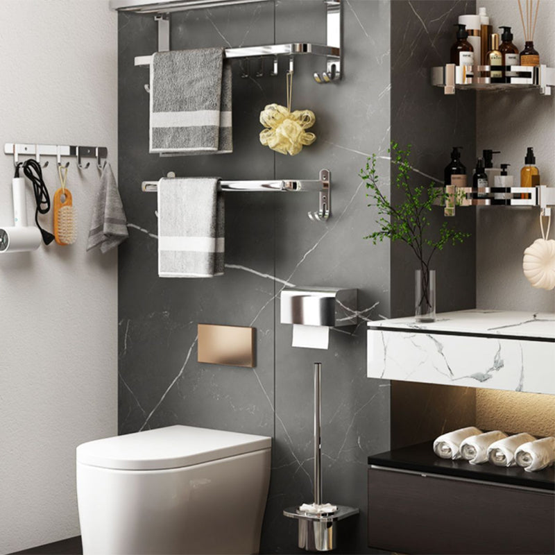 Sikunuo | Contemporary Chrome Bathroom Hardware Set Polished Chrome Bathroom Set Made of Stainless Steel