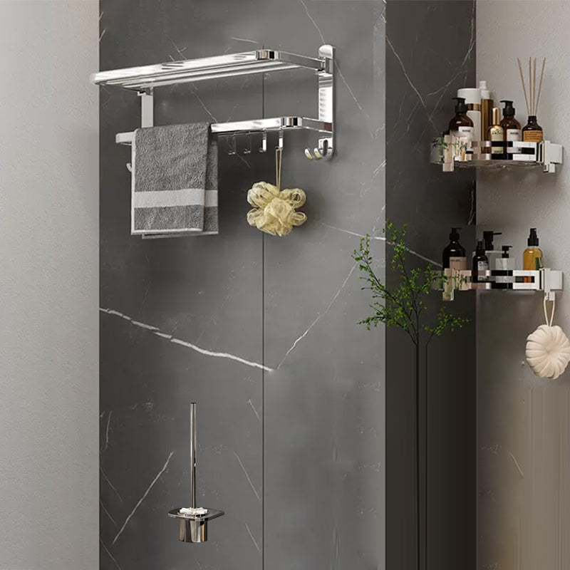 Sikunuo | Contemporary Chrome Bathroom Hardware Set Polished Chrome Bathroom Set Made of Stainless Steel