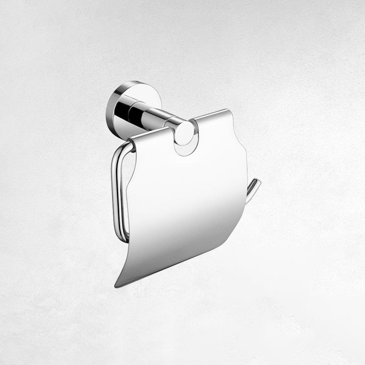 Sikunuo | Polished Chrome Modern Bathroom Accessories Set with Towel Bar/Paper Holder