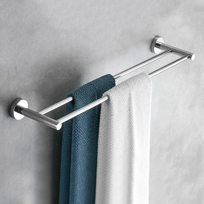 Sikunuo | Polished Chrome Modern Bathroom Accessories Set with Towel Bar/Paper Holder