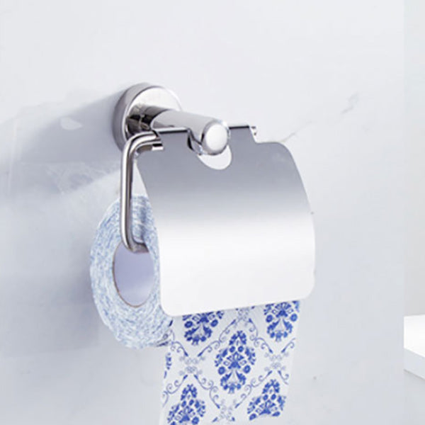 Sikunuo | Polished Chrome Modern Bathroom Accessories Set with Towel Bar/Paper Holder