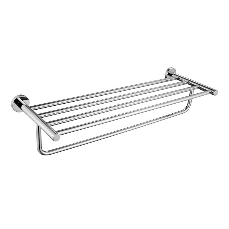 Sikunuo | Polished Chrome Modern Bathroom Accessories Set with Towel Bar/Paper Holder