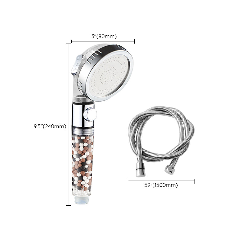 Sikunuo | Modern Handheld Shower Head Round Filter Ball Spray Head in Silver