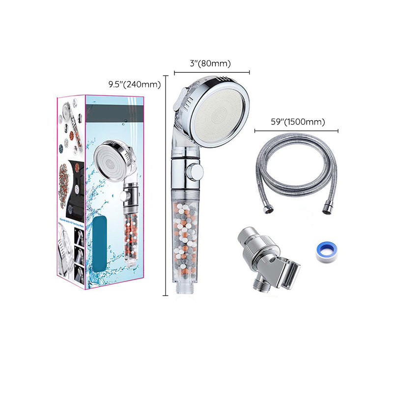Sikunuo | Modern Handheld Shower Head Round Filter Ball Spray Head in Silver