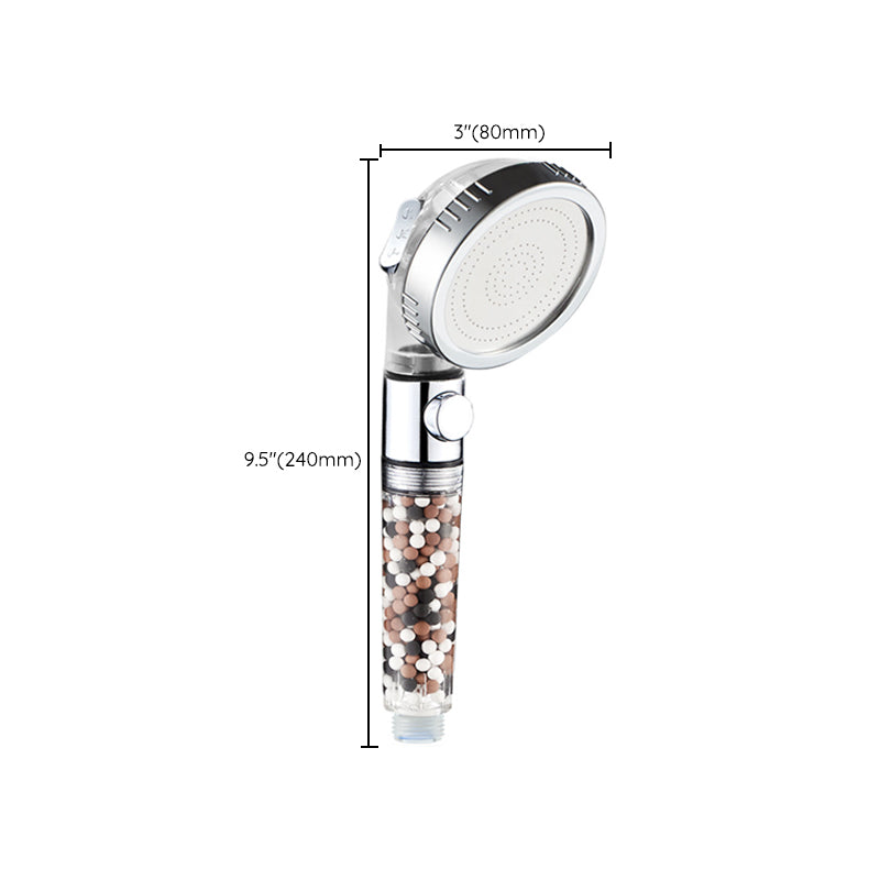 Sikunuo | Modern Handheld Shower Head Round Filter Ball Spray Head in Silver