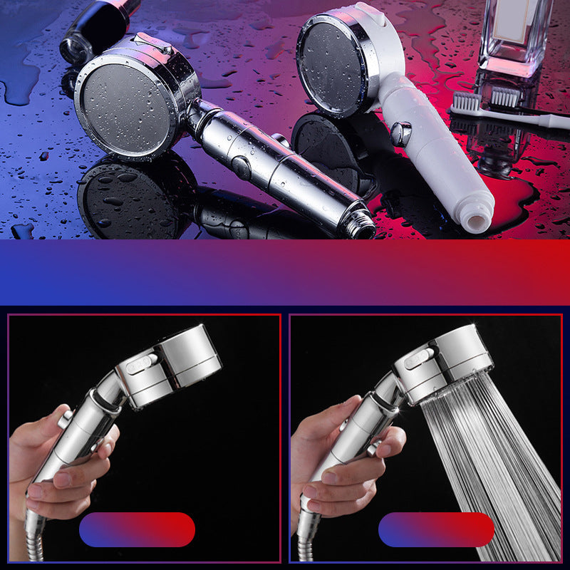 Sikunuo | Contemporary Handheld Showerhead Round 3 Settings Sprayhead in Silver