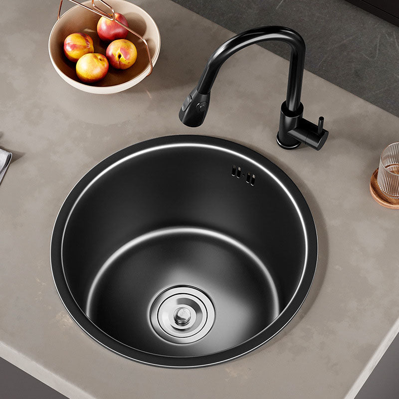 Sikunuo | Contemporary Style Round Kitchen Sink Stainless Steel Kitchen Sink
