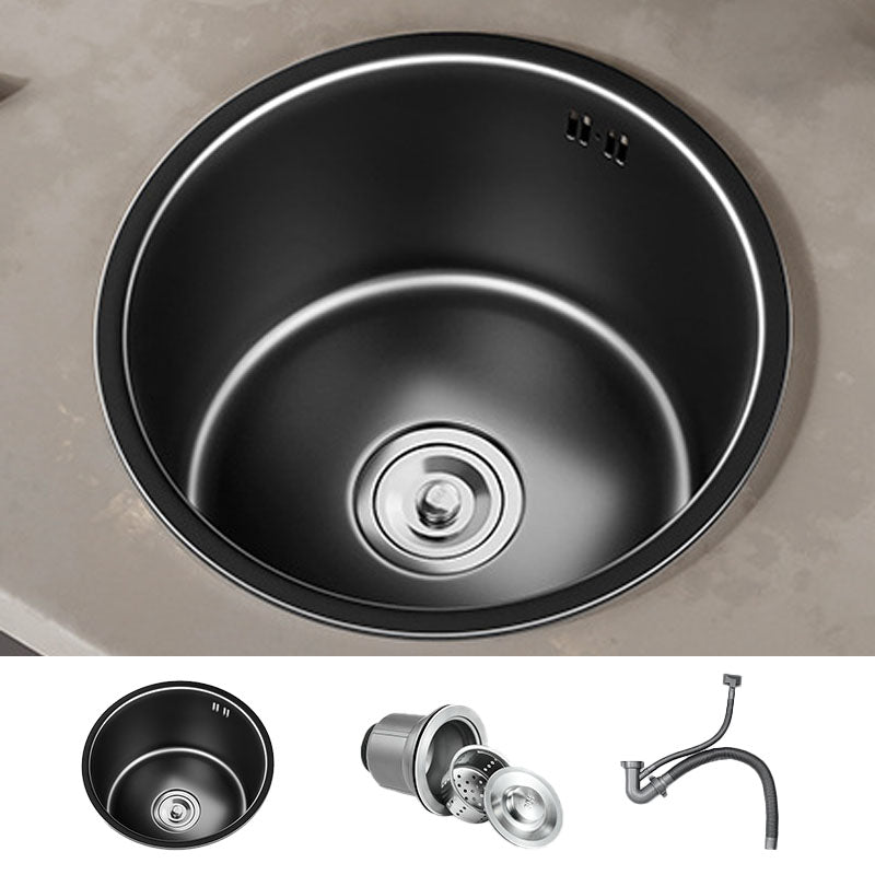 Sikunuo | Contemporary Style Round Kitchen Sink Stainless Steel Kitchen Sink