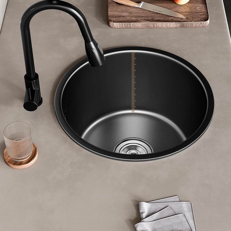 Sikunuo | Contemporary Style Round Kitchen Sink Stainless Steel Kitchen Sink