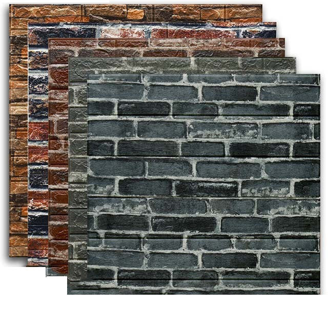 Sikunuo | Industrial Wall Plank 3D Print Bathroom Living Room Wall Panels Set of 10