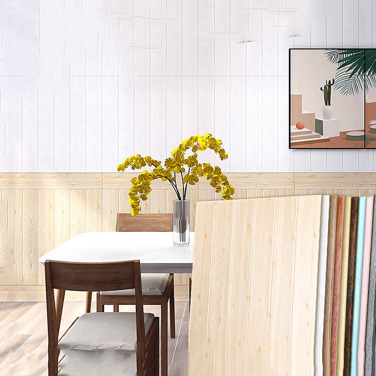 Sikunuo | Modern Wall Paneling Peel and Stick Wood Look Design Rectangular Wall Paneling