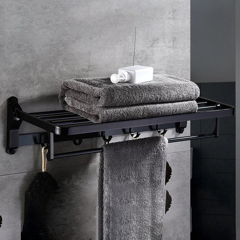 Sikunuo | Modern 5/6-piece bathroom accessory set with bathroom shelf/robe hooks/towel bar