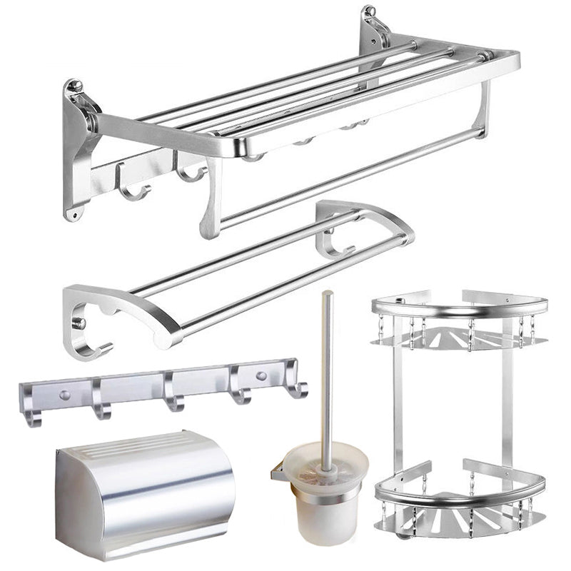 Sikunuo | Modern 5/6-piece bathroom accessory set with bathroom shelf/robe hooks/towel bar