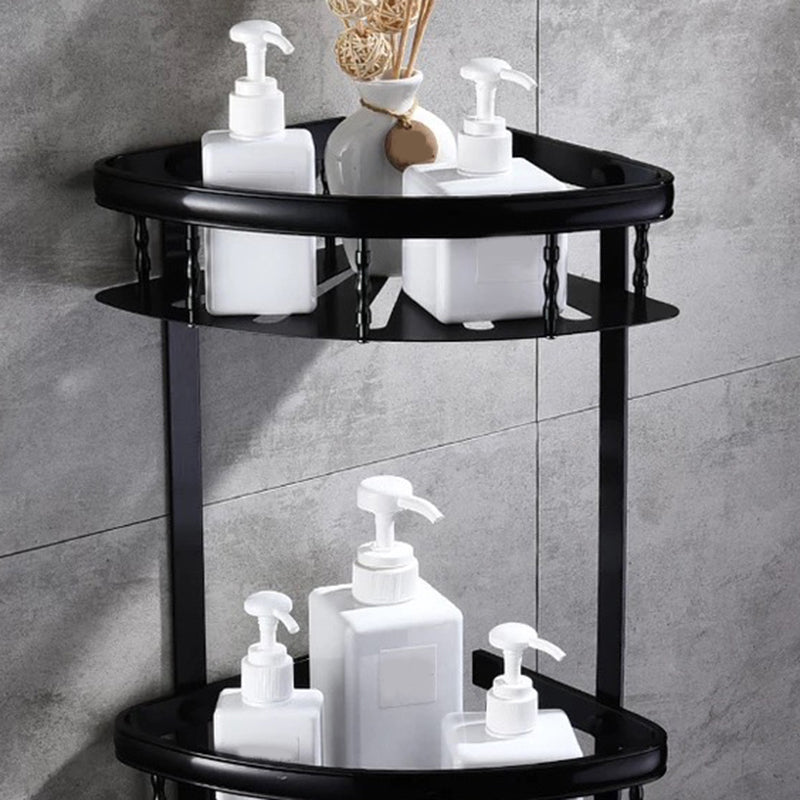 Sikunuo | Modern 5/6-piece bathroom accessory set with bathroom shelf/robe hooks/towel bar