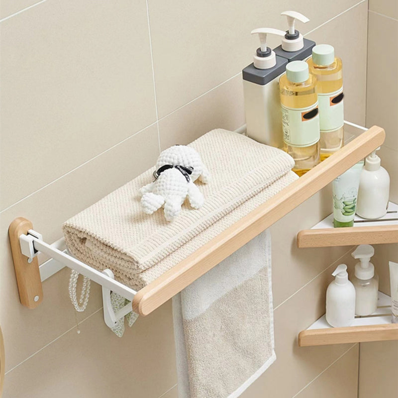 Sikunuo | White Bathroom Set Solid Wood & Aluminium Bathroom Accessories individually or as a set