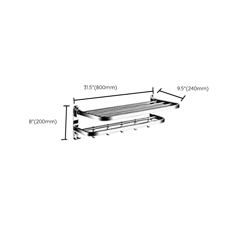 Sikunuo | Classic Polished Chrome Bathroom Accessory Set Towel Rail/Paper Holder/Bathrobe Hook Included