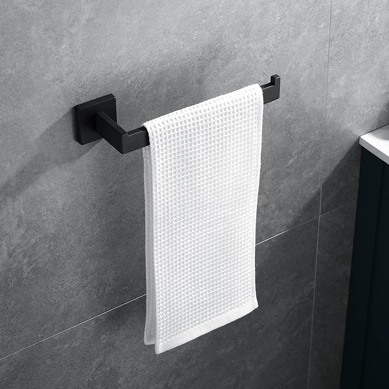 Sikunuo | 7-piece bathroom accessory set made of stainless steel with paper holder/robe hook/towel ring bar