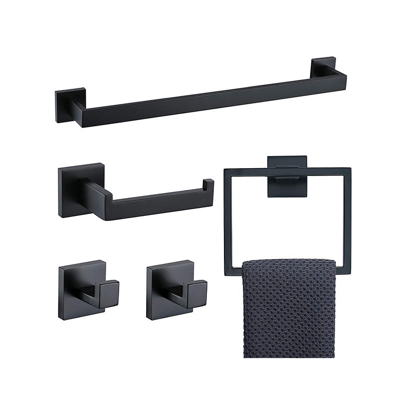 Sikunuo | 7-piece bathroom accessory set made of stainless steel with paper holder/robe hook/towel ring bar