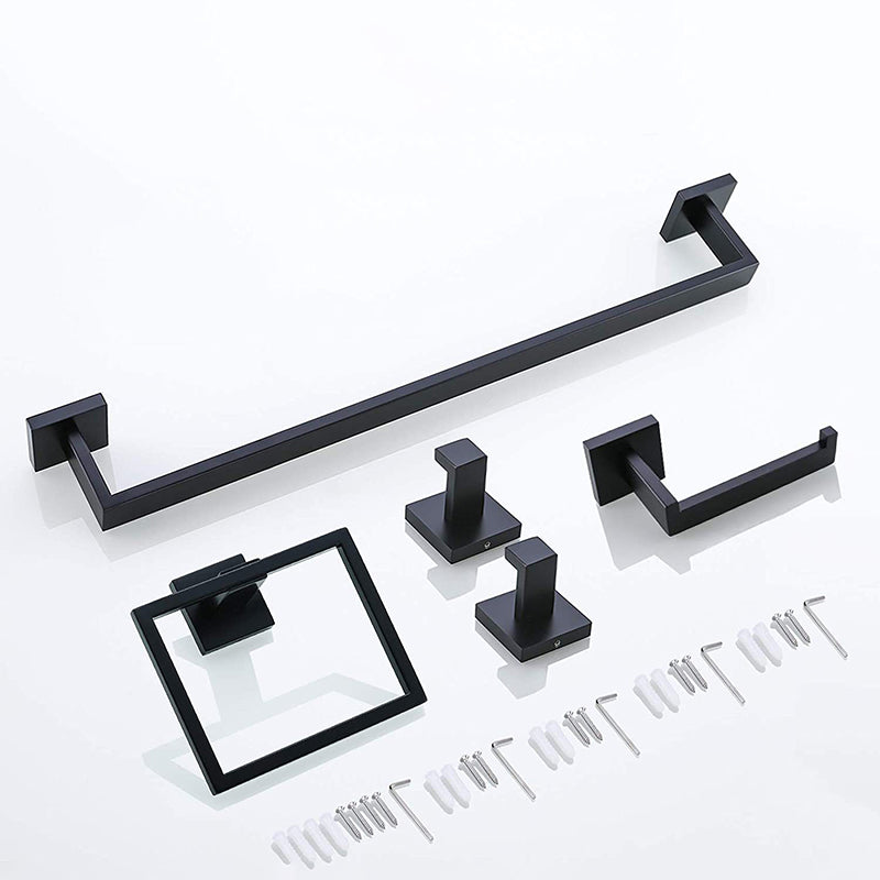 Sikunuo | 7-piece bathroom accessory set made of stainless steel with paper holder/robe hook/towel ring bar
