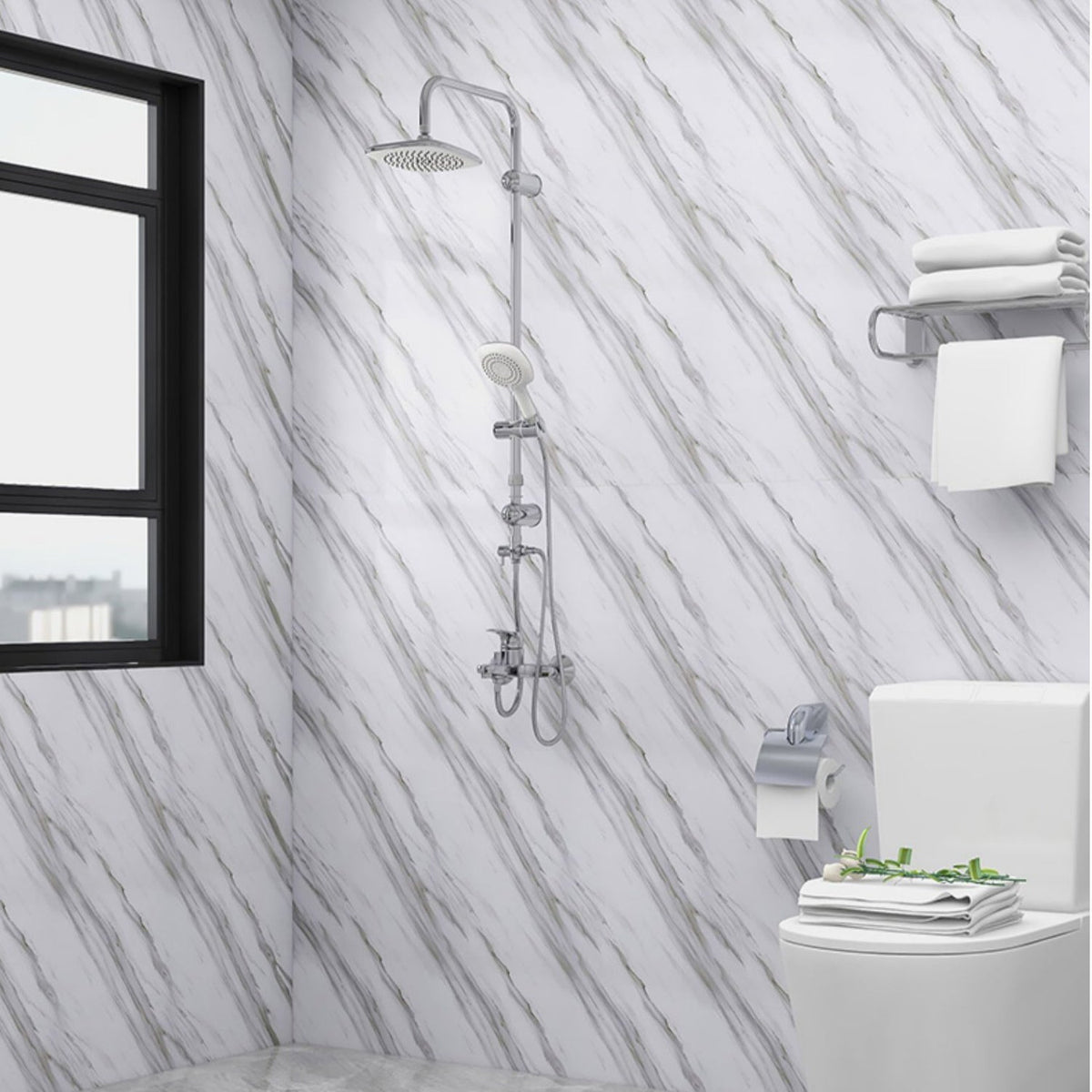 Sikunuo | 23" X 196" PVC Peel and Stick Wallpaper Kitchen and Bathroom Waterproof Wallpaper
