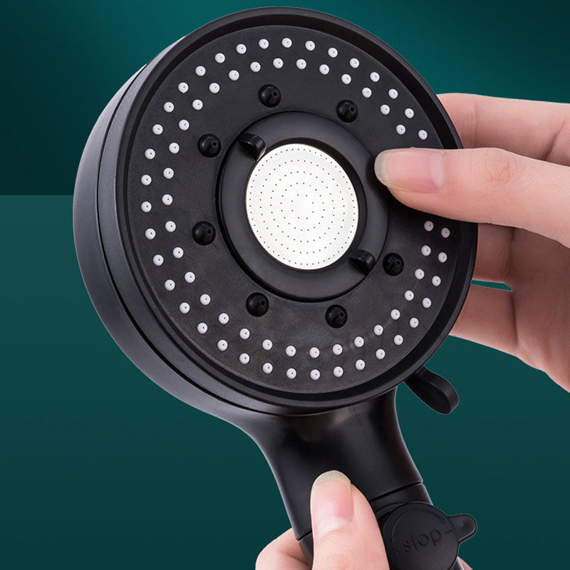 Sikunuo | Contemporary Shower Head Combo Hand Shower Plastic Wall Mount Black Shower Head