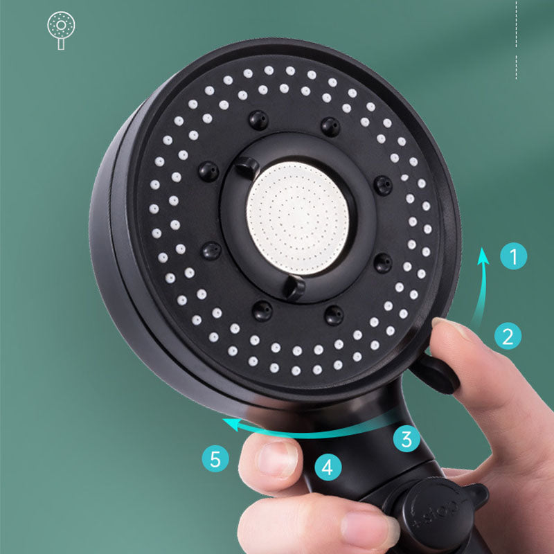 Sikunuo | Contemporary Shower Head Combo Hand Shower Plastic Wall Mount Black Shower Head