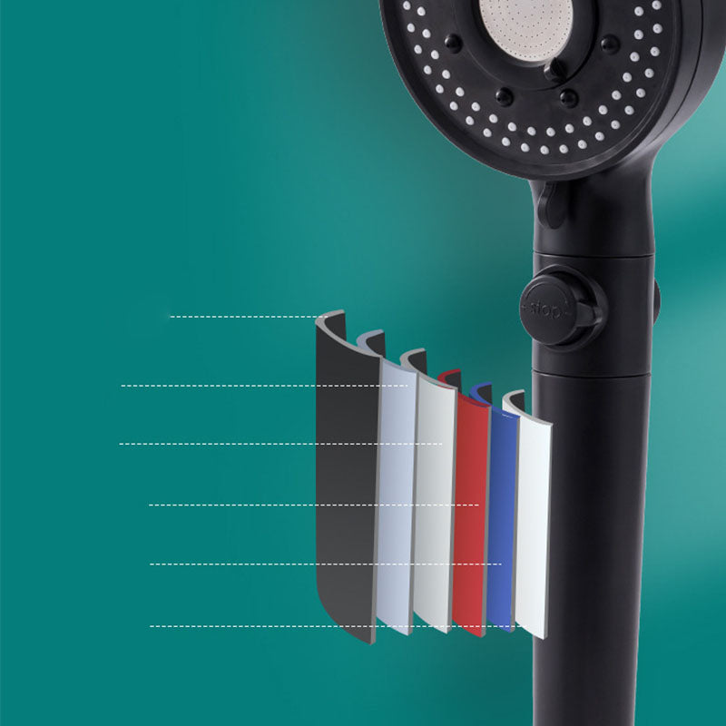 Sikunuo | Contemporary Shower Head Combo Hand Shower Plastic Wall Mount Black Shower Head