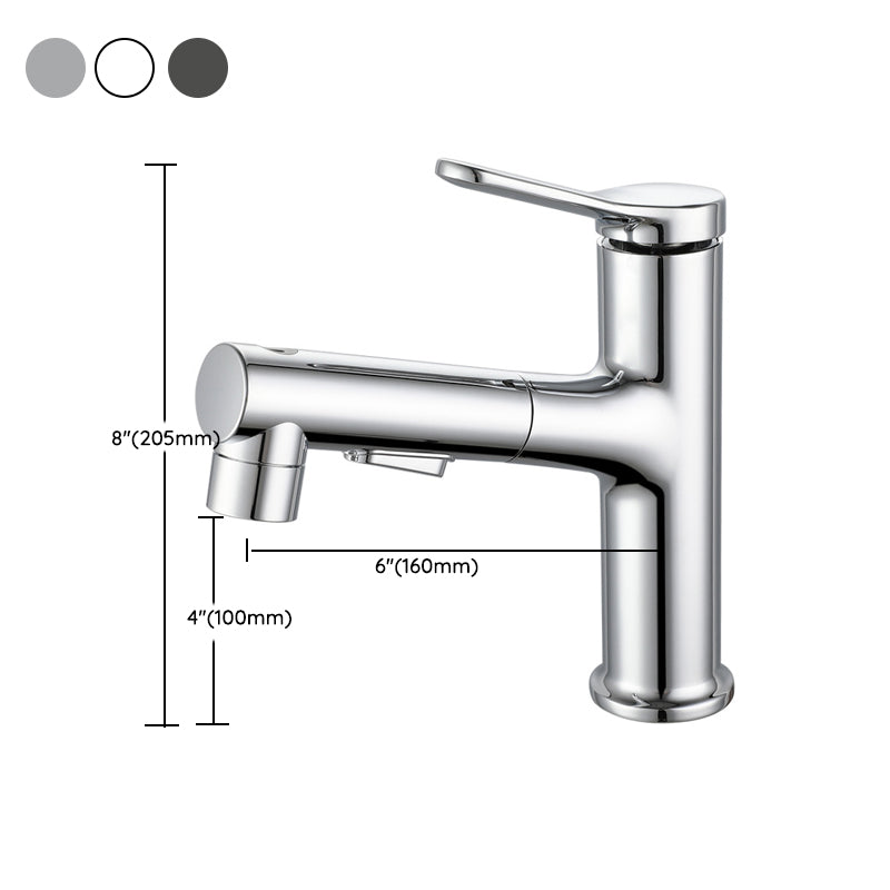 Sikunuo | Modern Extendable Sink Faucet Bathroom Faucet Brass 1 Handle Sink Faucet with Water Hose