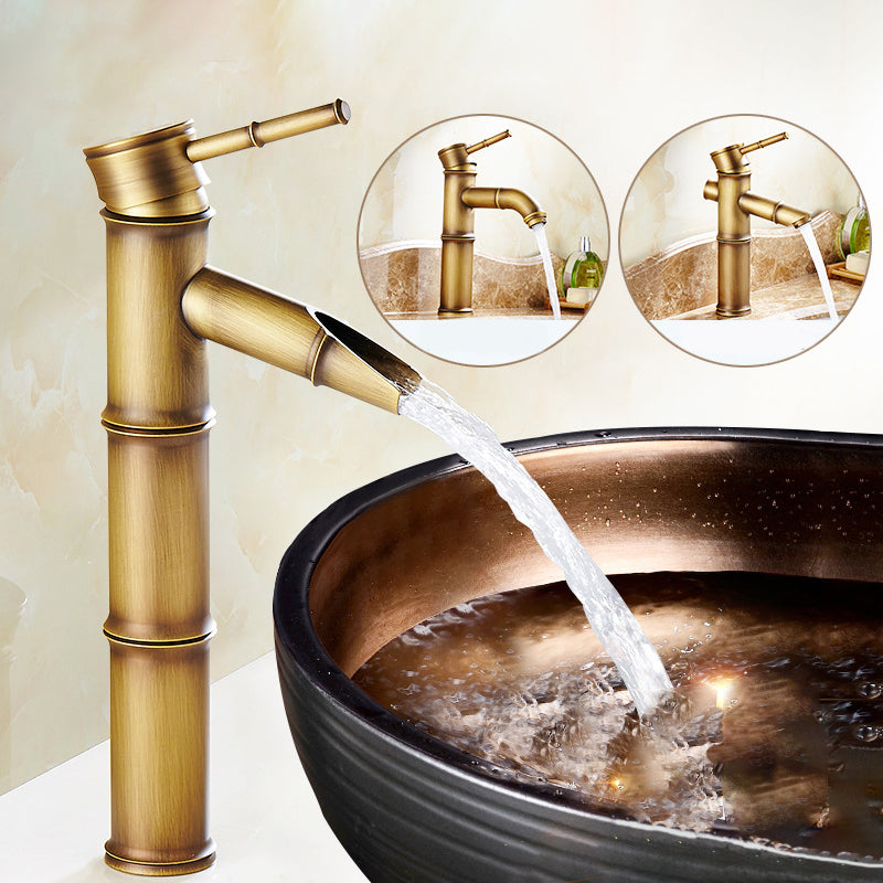 Sikunuo | Lever Handle Vessel Faucet Single Hole Basin Faucet Farmhouse Style Sink Faucet