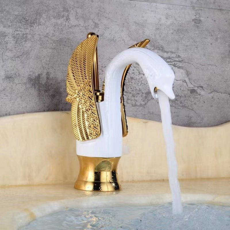 Sikunuo | Full brass bathroom sink faucet hot and cold water single handle sink faucet