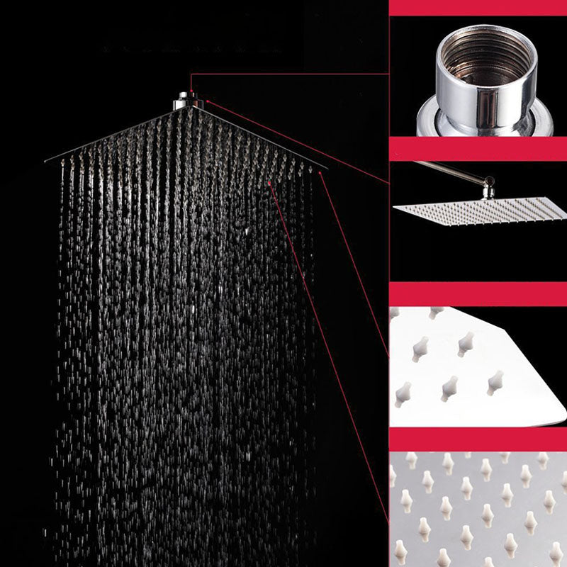 Sikunuo | Showerhead Square Wall Mounted Rain Spray Stainless Steel Showerhead