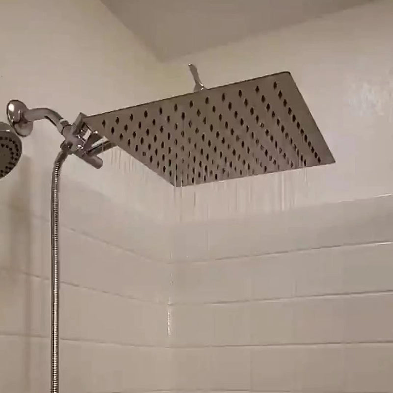 Sikunuo | Classic Dual Shower Head Water-efficient Square Metal Dual Shower Head