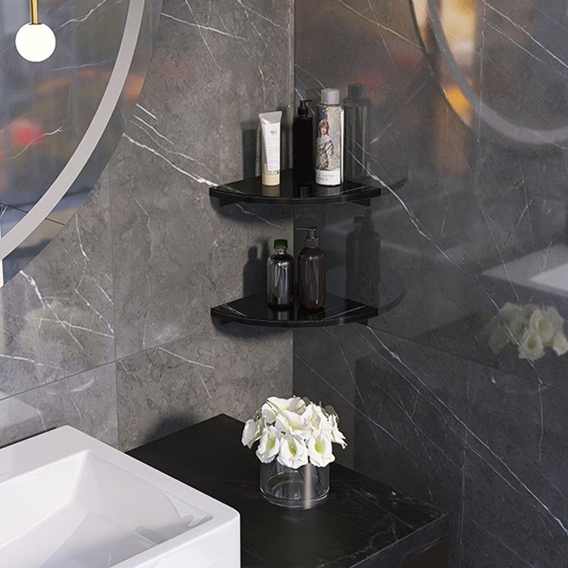 Sikunuo | 3-piece modern bathroom accessory set marble and metal bathroom shelf