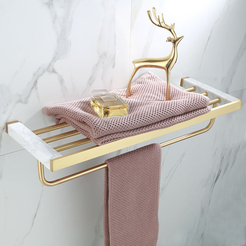 Sikunuo | Polished Brass Bathroom Accessory Set Marble Bathroom Hardware