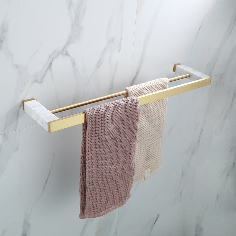 Sikunuo | Polished Brass Bathroom Accessory Set Marble Bathroom Hardware