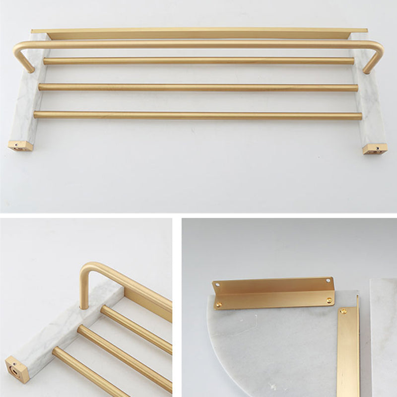 Sikunuo | Polished Brass Bathroom Accessory Set Marble Bathroom Hardware