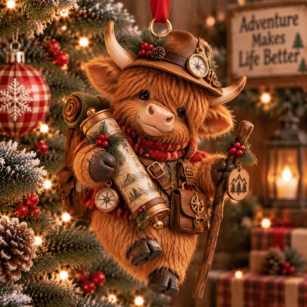Highland Cow Christmas Cash Holder Ornament